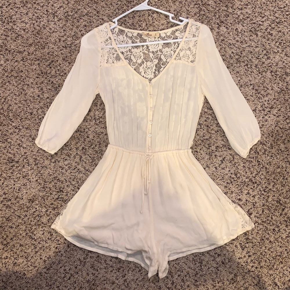 Cream lace romper